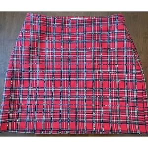 Vineyard Vines Red & Black Tartan Plaid with Sequins Size 6  MSRP 128